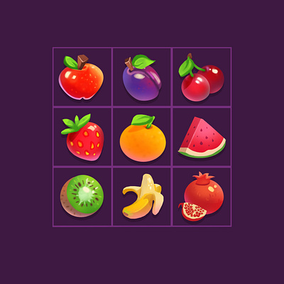 fruit icons digital painting game art game artist game dev game icons icon item
