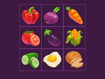 food icons digital painting game art game artist game dev game icons icon item