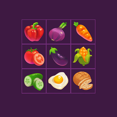 food icons digital painting game art game artist game dev game icons icon item