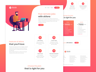 Remote hiring Partner adobe adobe xd branding creative creative design design hiring illustration job portal landing page landing page landing page concept landing page design minimal design mockup remote job remote work ui website website design xd