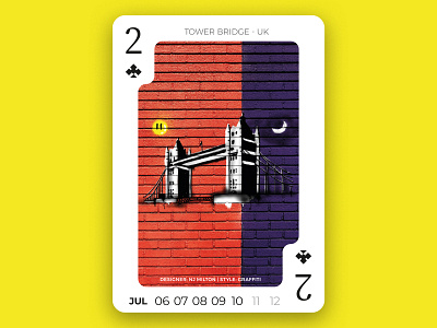 Deck of Wonder Series - #17 art design digital graffiti art graphic illustration tower bridge
