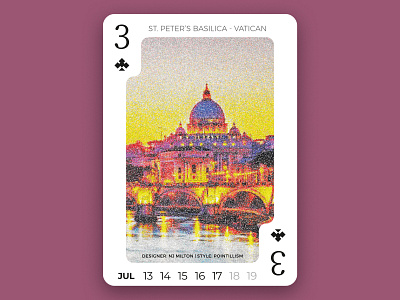 Deck of Wonder Series - #18 art church design digital graphic illustration pointillism vatican