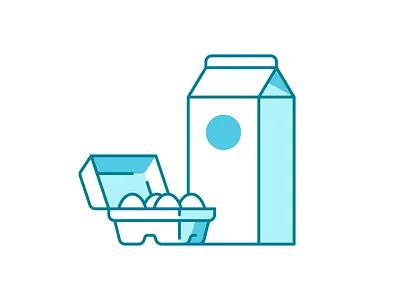Grocery Icons 039/100 dailyicon design eggs icon illustration milk minimal shadow vector