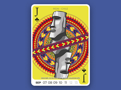 Deck of Wonder Series - #21 art chile design digital easter island graphic illustration kaleidoscope moai vector vector art