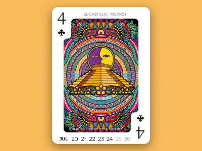 Deck of Wonder Series - #19 art artesania artwork design digital el castillo graphic illustration mexican pyramid tribal