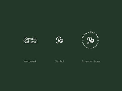 Revala brand branding green identity leaf logo mark natural organic type typography