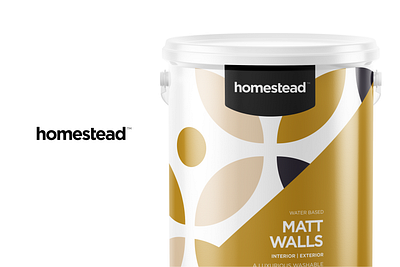 Homestead Paint Packaging branding design logo packaging paint typography vector