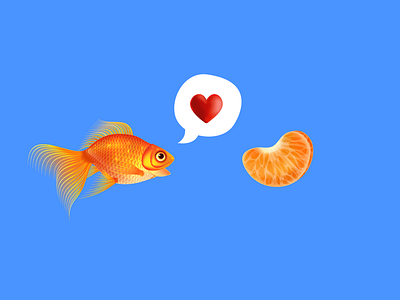 Love ❤️ blockfive design designer figma fish goldfish illustration illustrator love orange photoshop romance speech bubble vector water