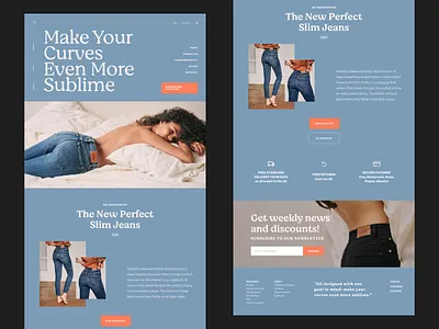 Jeans eCommerce Homepage ecommerce ecommerce design fashion jeans layout minimal modern photography typography web design website whitespace