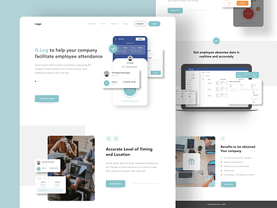 Attendance - Landing Page attachment attendance card hero homepage hr human resource landing landing page landingpage layout ui design uidesign ux uxdesign web design webdesign