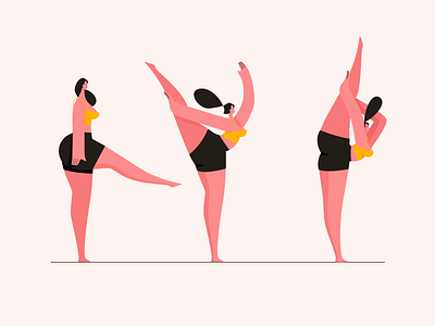 Yoga girl app design icon illustration ui