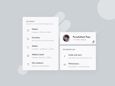 User Account Information & Preferences Layout app design dashboad dashboard design dashboard ui minimal design user account user account information user flows userinterface