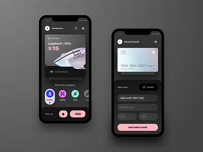 Voucher app app apple ecommerce ios iphonexs off price sketch ui ux visa voucher
