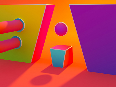 A - 36 days of type 2020 36daysoftype 3d a c4d cinema4d colorblock cristal illustration octane render