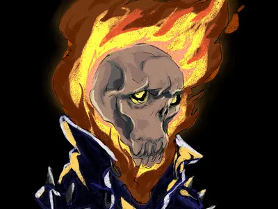 ghostly rider biker blaze comics fire flaming ghost rider leather marvel marvelcomics skull