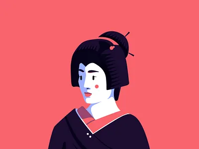 Geiko geigi geiko hangyoku illustration kanzashi karyūkai kimono kyoto nihongami okiya oshiroi portrait 芸妓 芸子 芸者