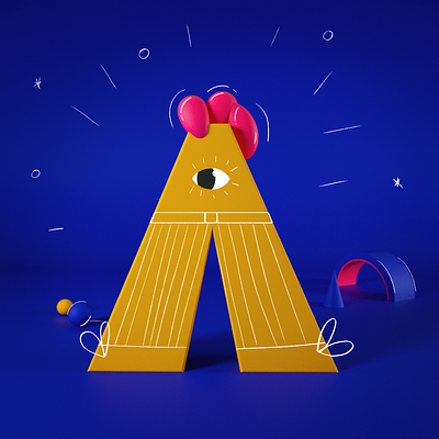36 Days_A 2d 2d character 36days 36daysoftype 3d character cinema4d debutshot design illustration octane typography
