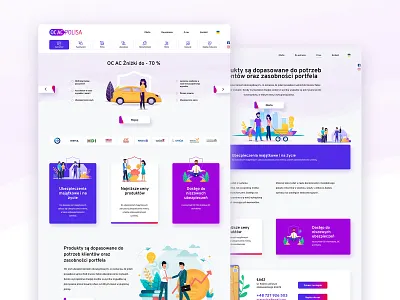 OCACpolisa website branding bright illustration insurance logo modern ui vensko web design website wiwi