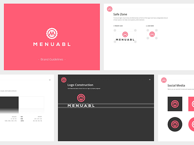 Menuabl Brand Guide brand and identity brand book brand guide brand guidelines branding clean color palette company branding graphic design guidelines identity logo logo project minimalistic pink presentation stationery style guide typogaphy visual identity