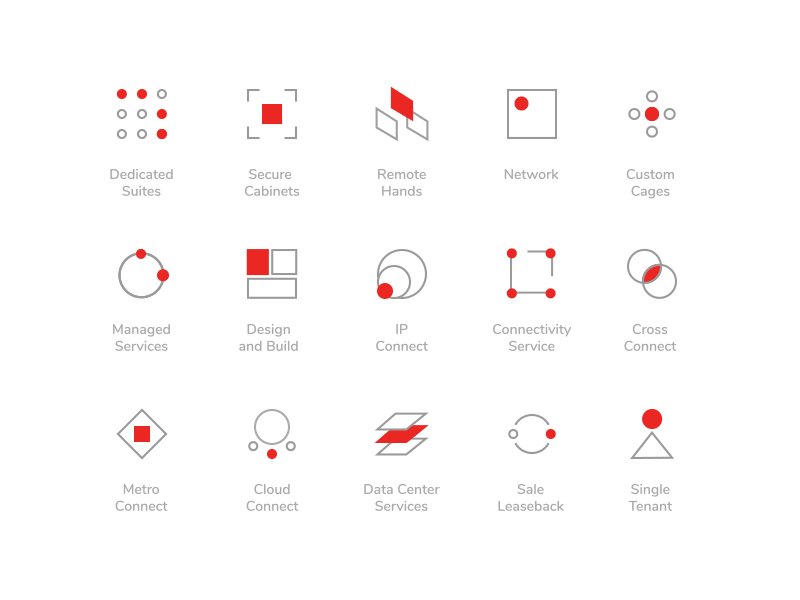 Data Center icons - Abstract Set animation center data icon set ui website