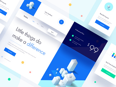 Landing Interface Elements app app icons chart components element elements illustration landing landing page landing ui kit modern pricing real time shadow ui ui kit ux ux design web web ui kit