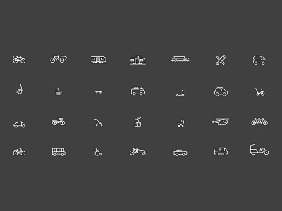 Urban mobility icon set bike icon icon design icon set iconography icons illustration illustrator jam mobility plane public transport skate svg traffic train transit urban mobility van vector