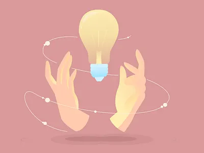 Idea in hand 2d bulb design figma gradient gradient design hand icon idea illustration vector vector illustration