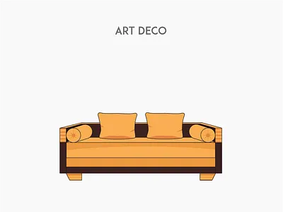 Art Deco sofa chair deck flat furniture sofa vector