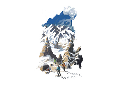 Theft in the moutains alpinism concept art environment illustration mountains painting photoshop