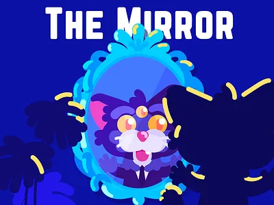 The Mirror art artist cat character cute design flat illustration illustration art illustrator mirror monster