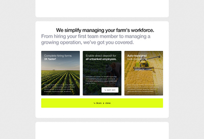 DD—002 agriculture agritech big button daily design farming hr landing page micro design saas software web design