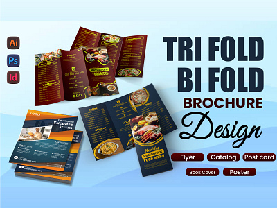 Tri fold & Bi fold Brochure Design Template bo fold brochur book cover brochur brochure template calander flyer brochure food menu illustrator design leflate design photoshop design poster design