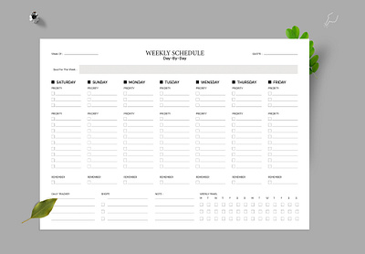 Weekly Schedule Planner Template tracking