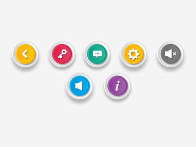 Colorful UI Icon Set – 3D Button Style branding design designing graphic design illustration illustrator logo photoshop ui vector