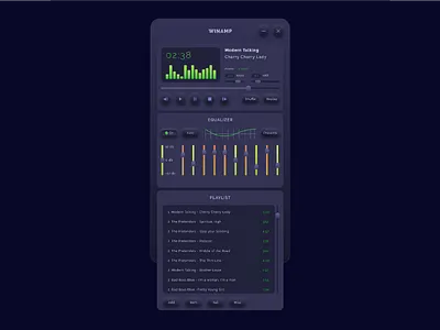 Winamp - Skin Redesign designer neumorphism new redesign skin trending typography winamp