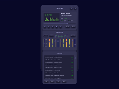 Winamp - Skin Redesign designer neumorphism new redesign skin trending typography winamp