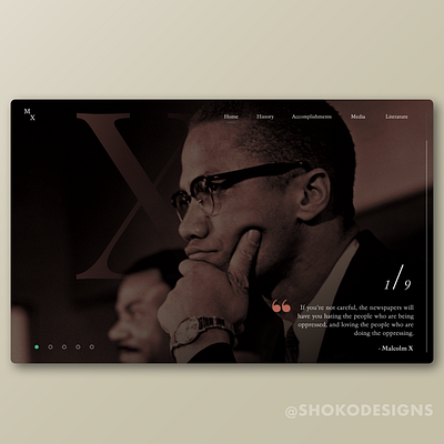 Malcolm X Landing Page black history month figma malcolm x ui ux web web design