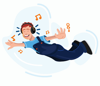 Flying Boy adobe illustrator boy colours creative agency digitalart feel good fly illustration music vector