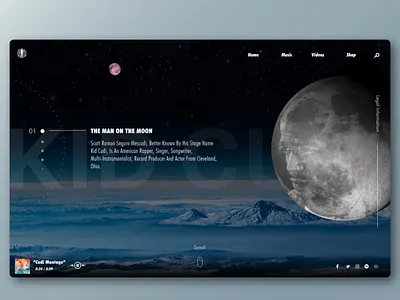 Kid Cudi Web Design Concept figma hiphop kanye kid cudi kids see ghosts uidesign uiux webdesign website website concept website design websites