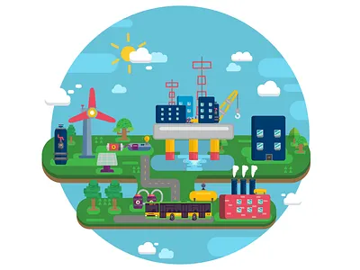 Energy design energy flat illustration industry machinery oil oil platform oil rig vector vector art vector illustration