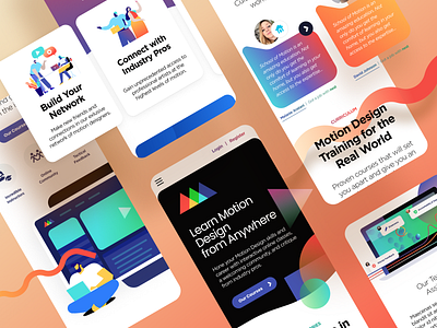 SOM Mobile agency animation branding colorful fun icons illustration illustrations mobile motion design responsive schoolofmotion trendy ui unfold website website design