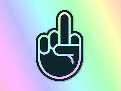 Middle Finger Sticker bird gestures gradient hand holographic illustration middle finger minimal playoff sticker mule stickers vector