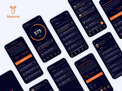 FitCarrot affinity design fit fitness fitness app health minimalist reward rewards sketch uidesign