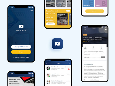 Norvel | Learning iOS app app branding design ios ios app logo mobile product design typogaphy ui ux