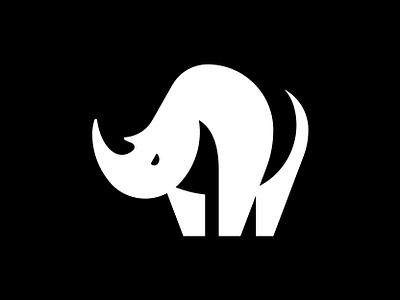 Rhino animal big animal black rhino creative drawing ghitea design graphic design icon identity logo logo sign mark minimal negative space rhino rhinoceros savannah symbol white rhino