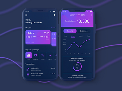 Finance App Concept app balance banking budget chart concept credit card dashboard design finance financial app homepage mobile mobile app design online overview payment ui ui ux ux