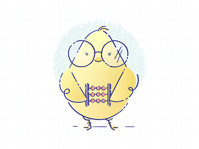 Smetalo Mascot - Chicken 02 abacus branding children colorful illustration kids mascot math mathematics oblik oblik studio photoshop study buddy visual identity