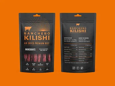 Air Dried Beef beef beef jerky cow design dried beef kilishi meat packaging packaging design premium ranchero
