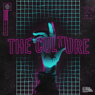 The Culture hand illustrator neon photoshop retro tron