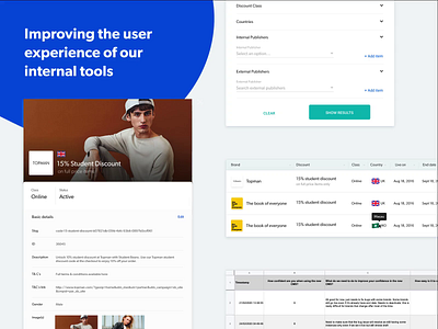 Improving our internal user experience code management filter internal internal tool product design table uiux